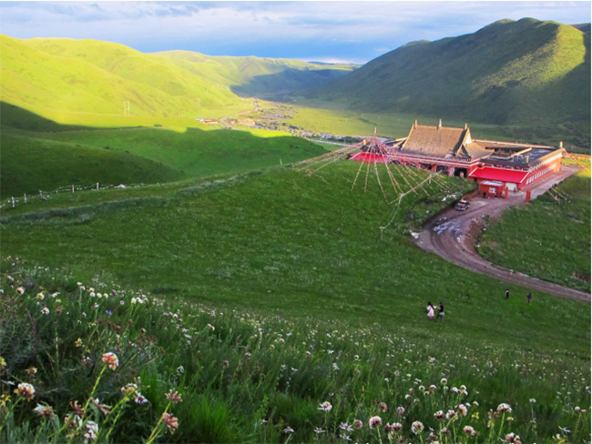 阿壩州朗措瑪寺3500㎡寺廟擴建項目的坤寶合成樹脂瓦已發貨