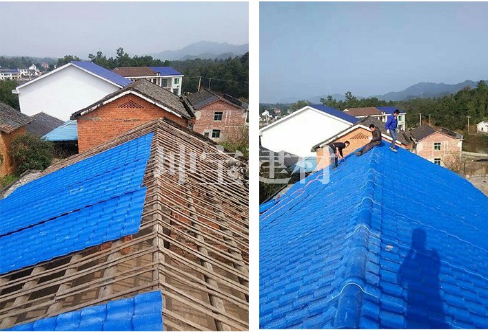 貴州市站街鎮新農村改造使用合成樹脂瓦